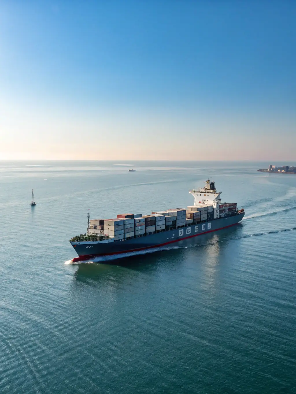 An image of a large cargo vessel at sea, ready for charter, symbolizing Oceania Shipping's vessel chartering capabilities.